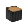 Солонка с крышкой Versa Чёрный Керамика Бамбук Dolomite 11 x 11 x 11 cm
