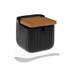 Cukraus dubuo Versa Juoda Keramikinis Bambukas Dolomite 8,3 x 8,3 x 8,3 cm