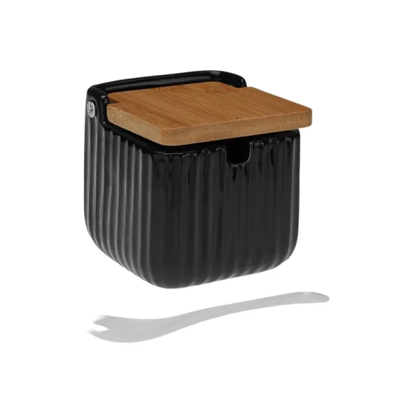 Cukraus dubuo Versa Juoda Keramikinis Bambukas Dolomite 8,3 x 8,3 x 8,3 cm
