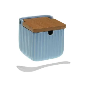 Сахарница Versa Синий Керамика Бамбук Dolomite 8,3 x 8,3 x 8,3 cm