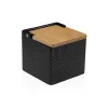 Солонка с крышкой Versa Чёрный Керамика Бамбук Dolomite 11 x 11 x 11 cm