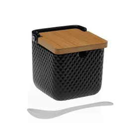 Сахарница Versa Чёрный Керамика Бамбук Dolomite 8,3 x 8,3 x 8,3 cm