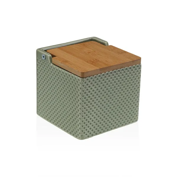 Солонка с крышкой Versa Зеленый Керамика Бамбук Dolomite 11 x 11 x 11 cm