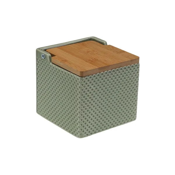 Солонка с крышкой Versa Зеленый Керамика Бамбук Dolomite 11 x 11 x 11 cm