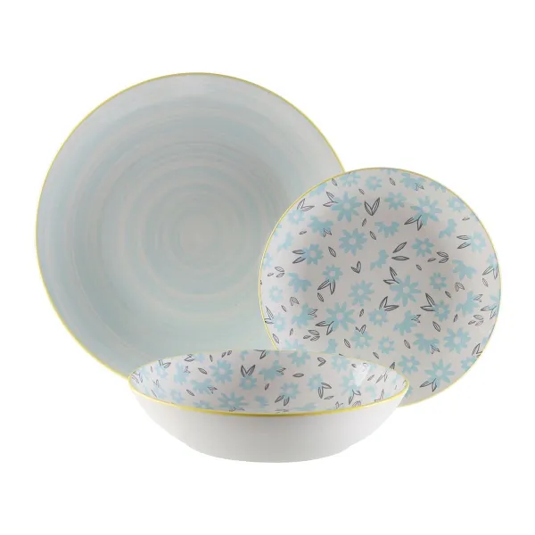 Māla trauki Versa BREEZE  Zils Porcelāns 18 Daudzums