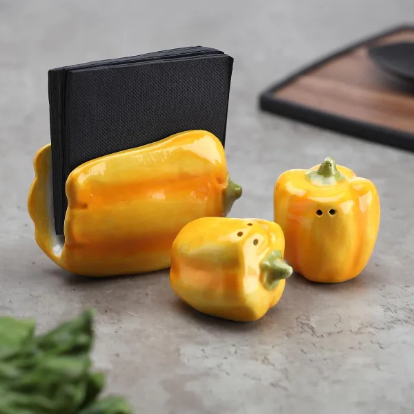 Suola- ja Pippurisirottimet Versa Keraminen Dolomite Paprika 7 X 5,8 X 5,8 CM