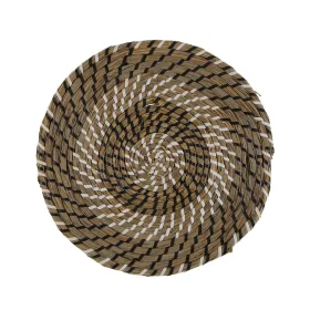 Table Mat Versa White Black Textile Water hyacinth 38 cm