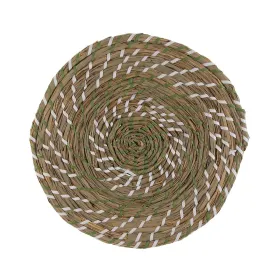 Table Mat Versa White Green Textile Water hyacinth 38 cm