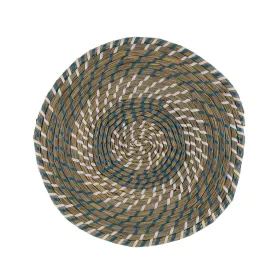 Table Mat Versa Blue White Textile Water hyacinth 38 cm