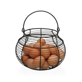 Kiaušinio dėklas Versa Juoda Metalinis Plienas 23 X 17,5 X 23 CM