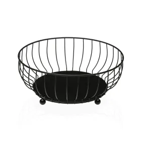 Ваза для фруктов Versa Чёрный Металл Сталь 27,5 X 11 X 27,5 CM