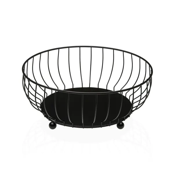 Ваза для фруктов Versa Чёрный Металл Сталь 27,5 X 11 X 27,5 CM