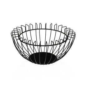 Ваза для фруктов Versa Чёрный Металл Сталь 26 x 12 x 26 cm