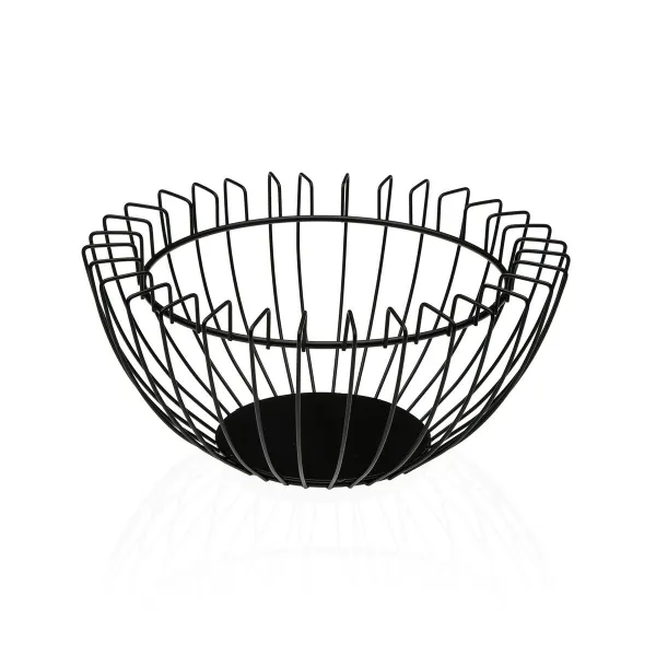 Ваза для фруктов Versa Чёрный Металл Сталь 26 x 12 x 26 cm
