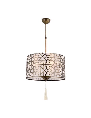 ERBA CHANDELIER 3XE27 ANTIQUE BRASS