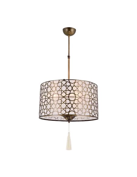 ERBA CHANDELIER 3XE27 ANTIQUE BRASS