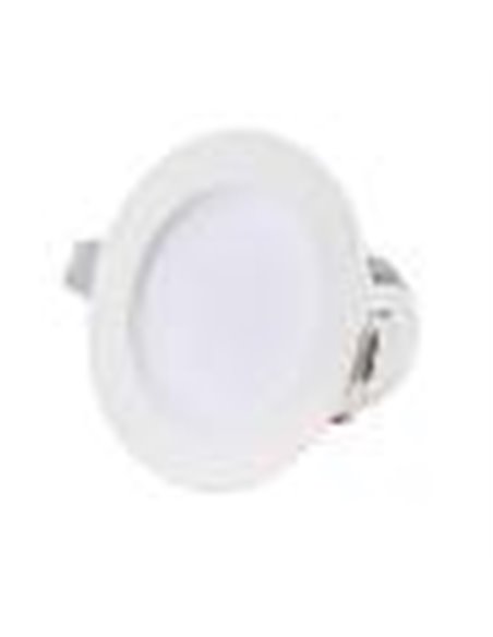 LED downlight IP44 8w, 3000K, recessed white Ø 80/103mm - 750 lm