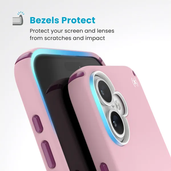 Speck Presidio2 Pro ClickLock & MagSafe - iPhone 16 Plus Case (Wednesday Pink / Boysenberry Purple / White)