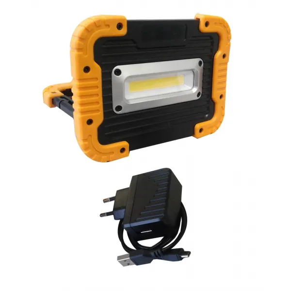 LED floodlight battery bank with charger IP44 10W, 1.000Lm, 6000K, 4,4Ah