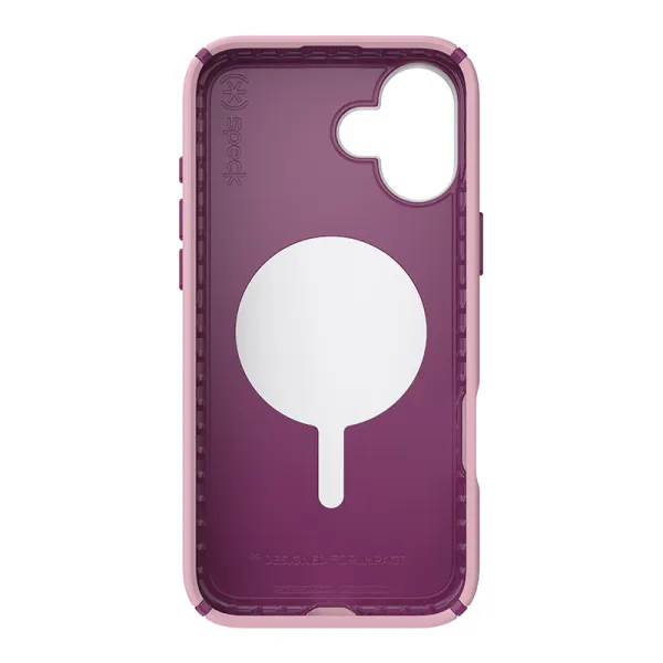 Speck Presidio2 Pro ClickLock & MagSafe - iPhone 16 Plus Case (Wednesday Pink / Boysenberry Purple / White)