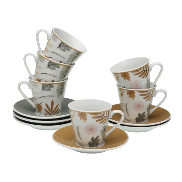Set of 6 Cups with Plate Versa TABITHA Porcelain