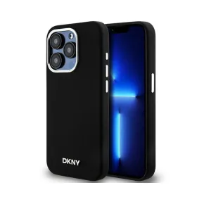 DKNY Liquid Silicone Small Metal Logo MagSafe - Case for iPhone 15 Pro (black)