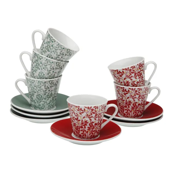 Set of 6 Cups with Plate Versa Nina Porcelain