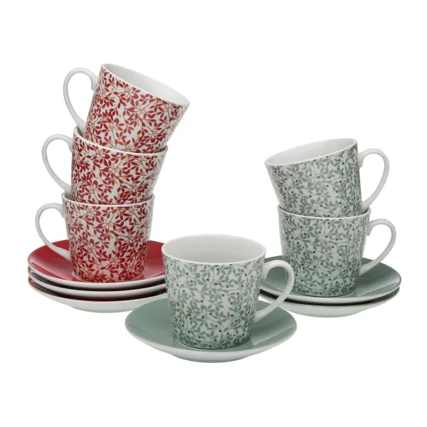 Set of 6 Cups with Plate Versa Nina Porcelain