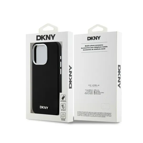 DKNY Liquid Silicone Small Metal Logo MagSafe - Case for iPhone 15 Pro (black)