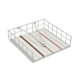 Коробка для салфеток Versa FLINT Сталь Деревянный MDF 18 x 7 x 18 cm