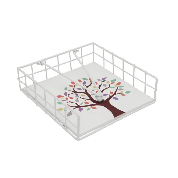 Napkin holder Versa TREE Steel MDF Wood 18 x 7 x 18 cm