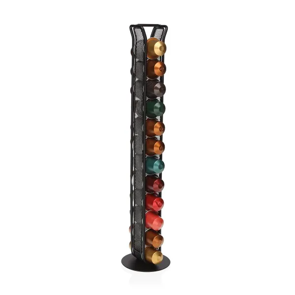 Capsule holder Versa Black Iron 7,5 X 33,6 X 7,5 CM Nespresso