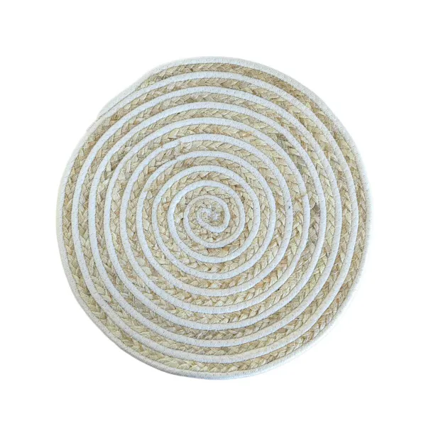 Table Mat Versa White Polyester Cotton 38 x 1 x 38 cm