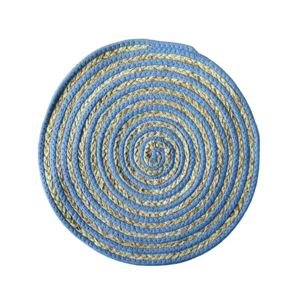 Table Mat Versa Blue Polyester Cotton 38 x 1 x 38 cm