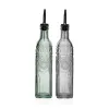 Oil and Vinegar Set Versa Metal Glass 500 ml 7,2 X 32,5 X 13,7 CM