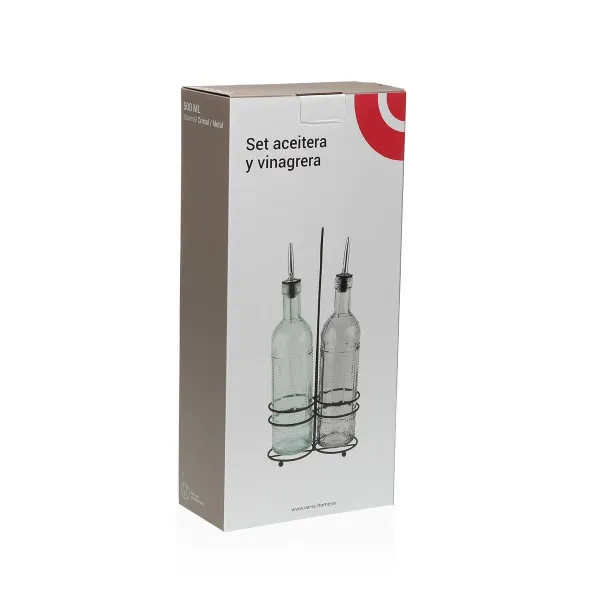 Öljy- ja viinietikkasetti Versa Metalli Lasi 500 ml 7,5 X 33,5 X 15,5 CM