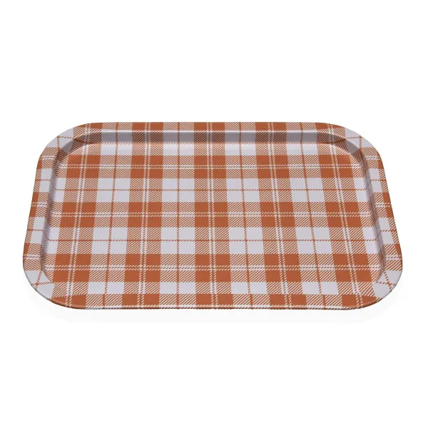 Tray Versa Vichy Yellow Metal 23 X 1,5 X 34 CM