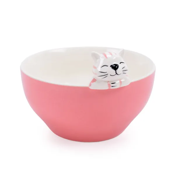 Bļoda Versa Rozā Porcelāns 15,3 X 10,3 X 14 CM Kaķis