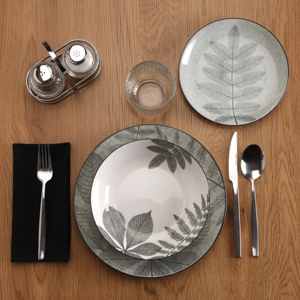 Māla trauki Versa Aylen Pelēks Porcelāns 18 Daudzums