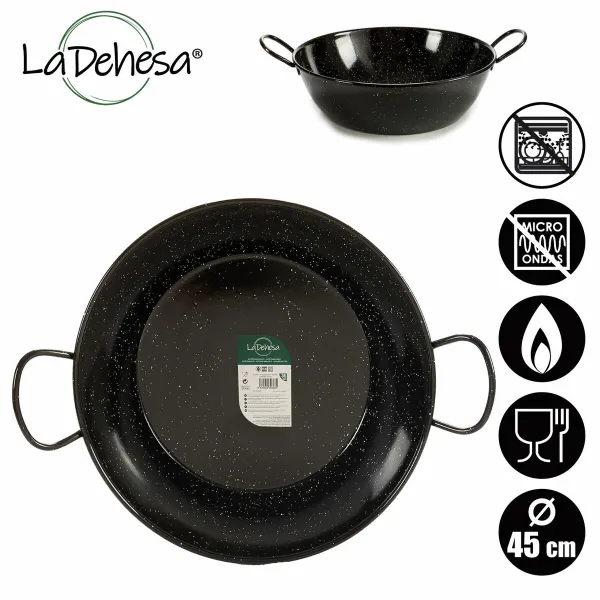 Deep Pan with Handles La Dehesa Black Enamelled Steel