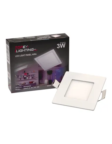 Recessed square LED panel "AIRA" 3W