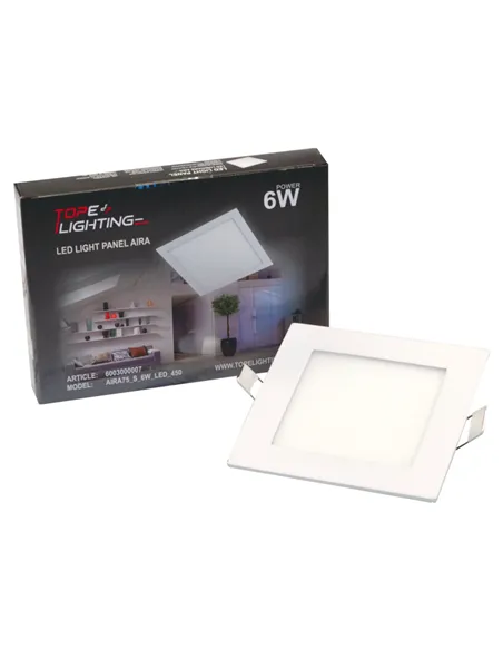 Recessed square LED panel "AIRA" 6W