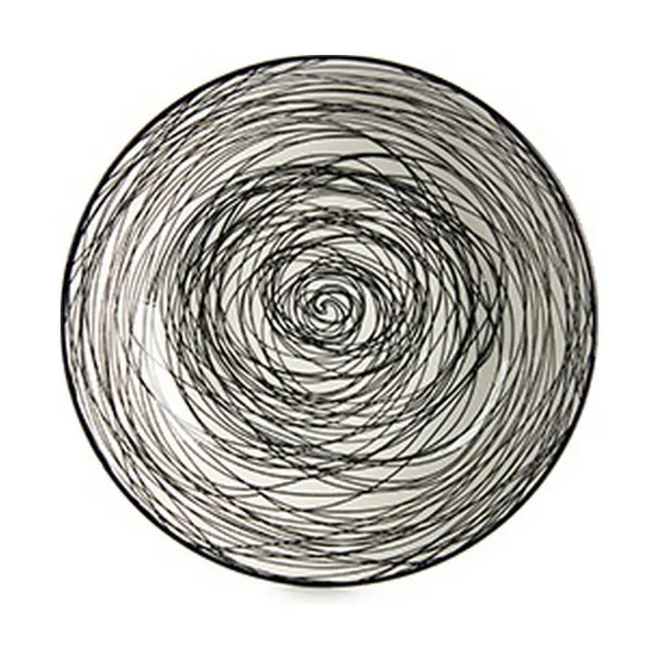 Dziļais šķīvis Vessia Balts Melns Porcelāns Strīpas 20 x 4,7 x 20 cm