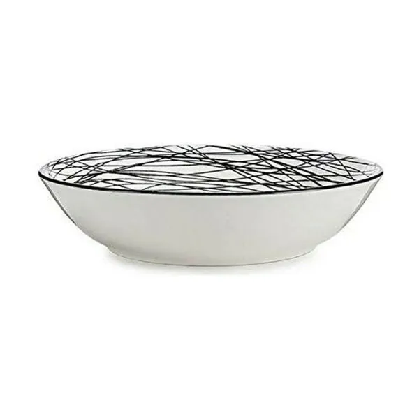 Dziļais šķīvis Vessia Balts Melns Porcelāns Strīpas 20 x 4,7 x 20 cm
