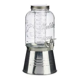 Krūka Vivalto Caurspīdīgs Sudrabains Sudrabs Metāls Stikls Plastmasa 3,8 L Kuleris Krāns