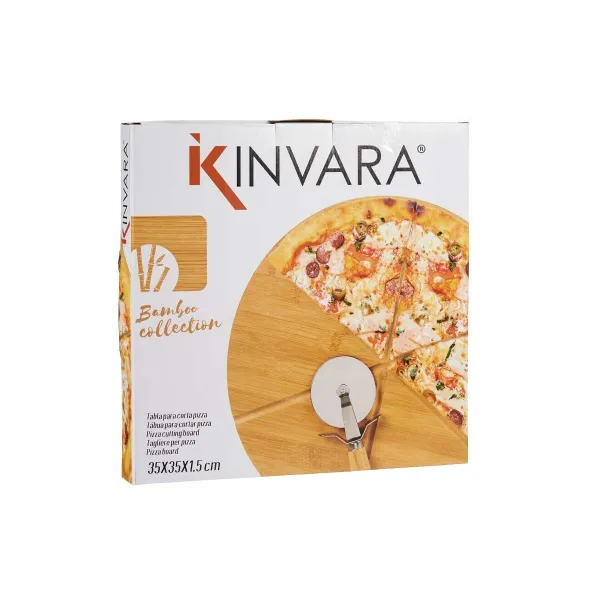 Leikkuulauta Kinvara Ruskea 35,2 x 4 x 35,2 cm Pizza