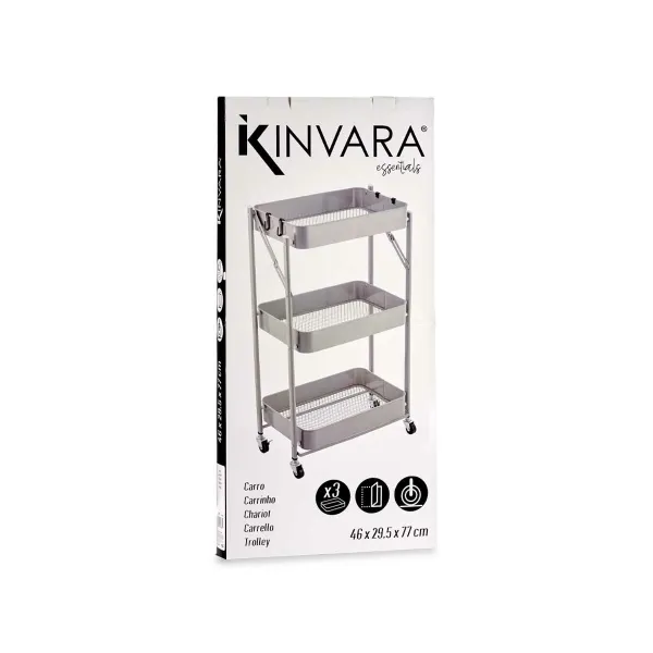 Daržovių vežimėlis Kinvara Pilka Plienas Plastmasinis 29,5 x 78,5 x 45,5 cm