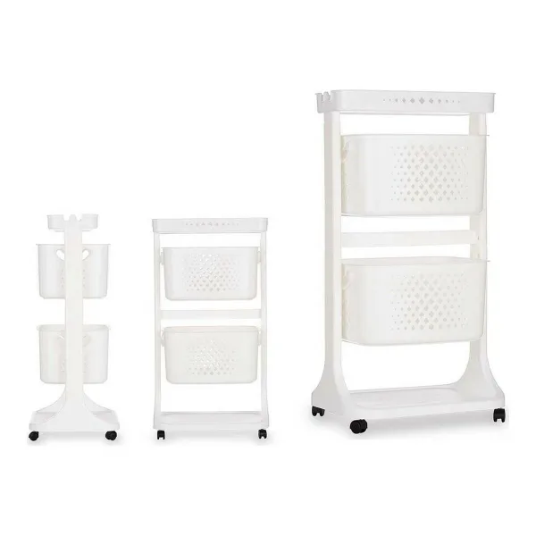 Dārzeņu ratiņi Kinvara Balts polipropilēns Plastmasa 33 x 83,5 x 42 cm 35 x 82 x 43 cm