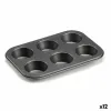 Форма для выпечки Kinvara Темно-серый 18,7 x 3,5 x 26,5 cm (6 Предметы) (12 штук)