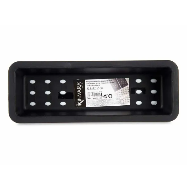 Cutlery Organiser Kinvara White Black Grey Natural rubber polypropylene TPR 8,5 x 5 x 24 cm 24 x 5,5 x 8,5 cm (36 Units)